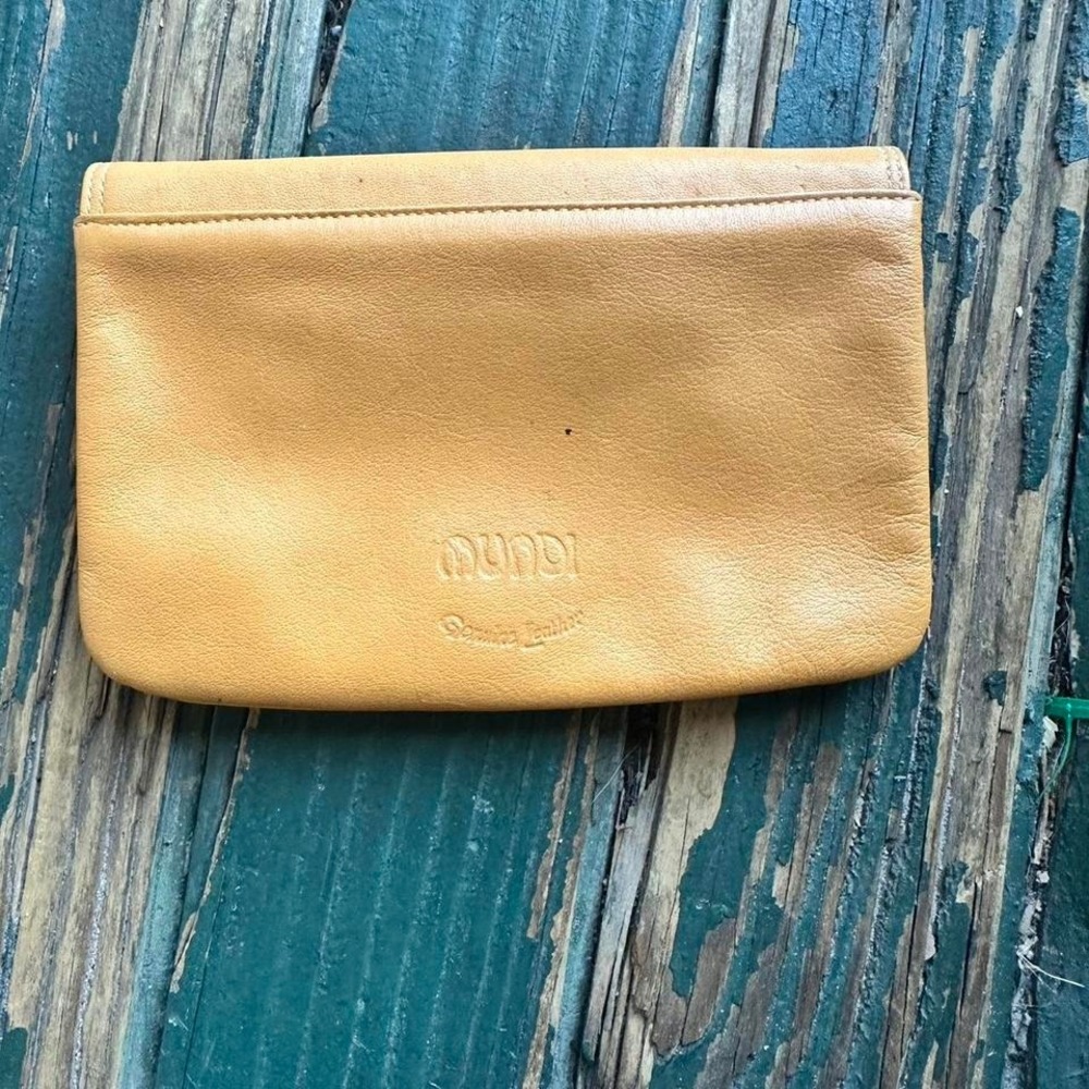 an leather clutch wallet with a boho - Picture 2 of 8